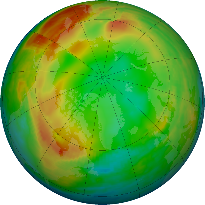 Arctic ozone map for 07 January 1984